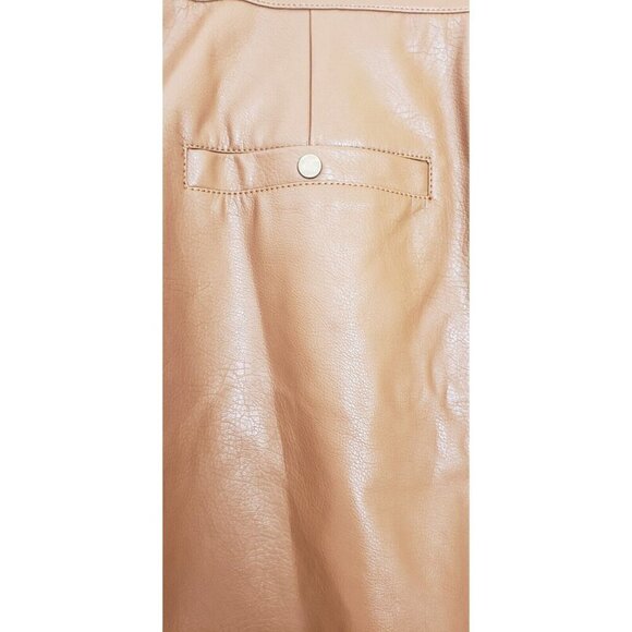 NWT PILCRO BY ANTHROPOLOGIE  FAUX LEATHER CEDAR FRONT ZIPPER MINI DRESS SZ 6 - Picture 7 of 10